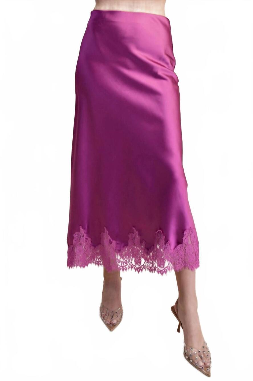 NEW GLAM high waist midi lace skirt in one color
